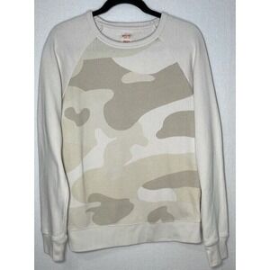 MOSSIMO  SUPPLY Co Sweater Women Small Ivory Camouflage Crew Neck  Long Sleeve